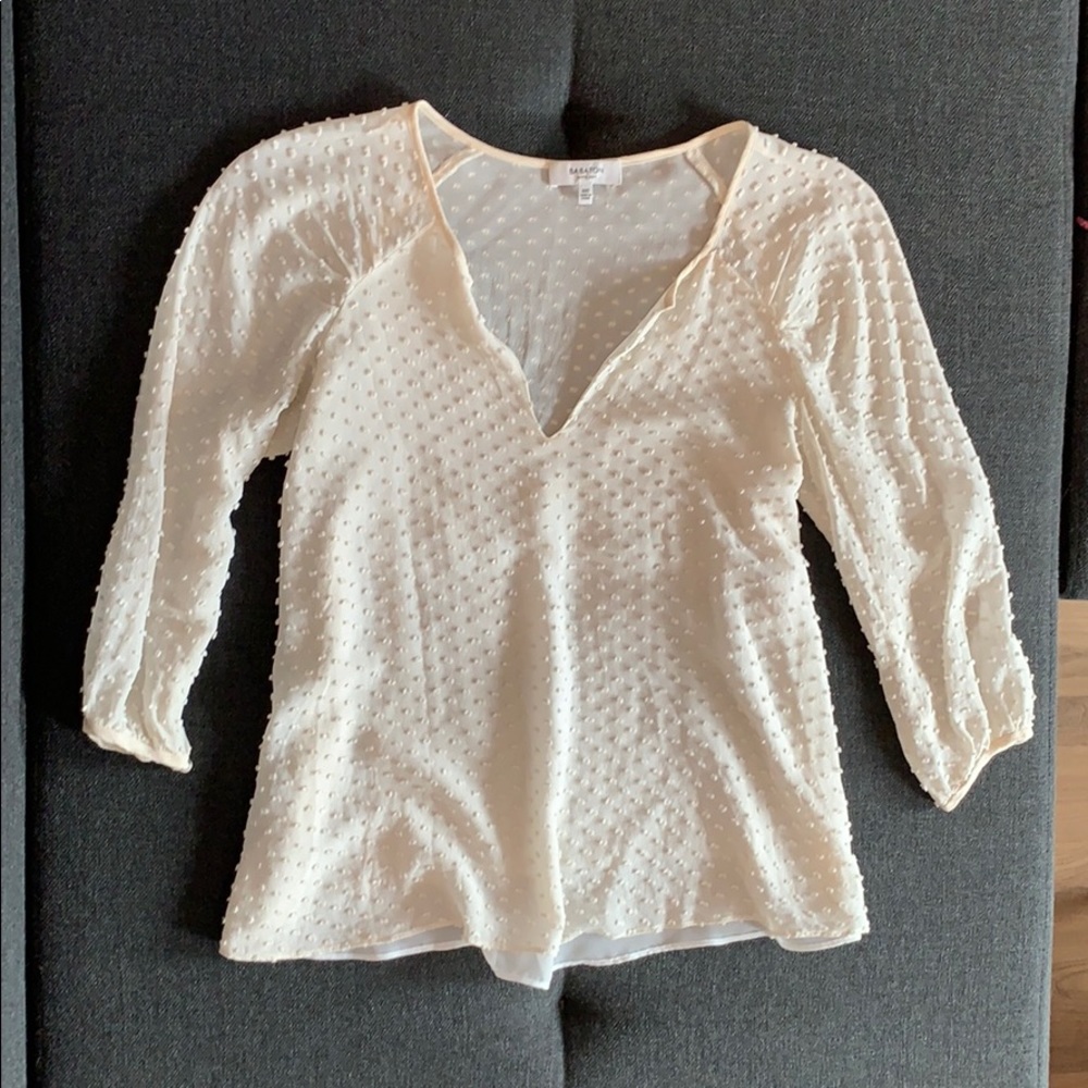 Aritzia Babaton white silk top XXS